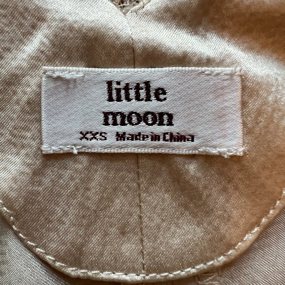 Aritzia Little Moon - Champagne Pink 100% Silk Blouse Lace Trim - XXS - Picture 5 of 9